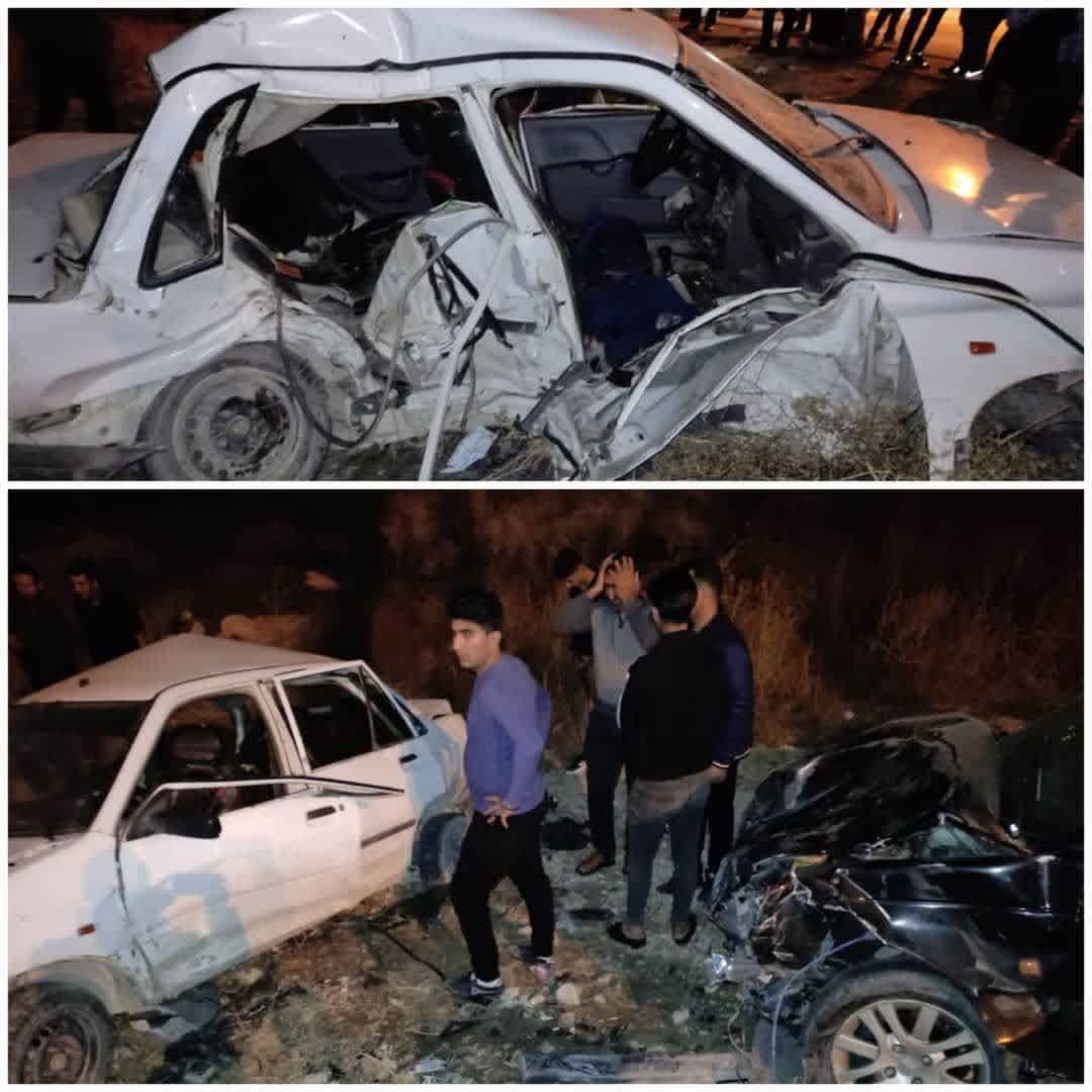 دو تصادف مرگبار در دشتستان/ یک برخورد رخ به رخ و یک سقوط خودرو در کانال آب + عکس