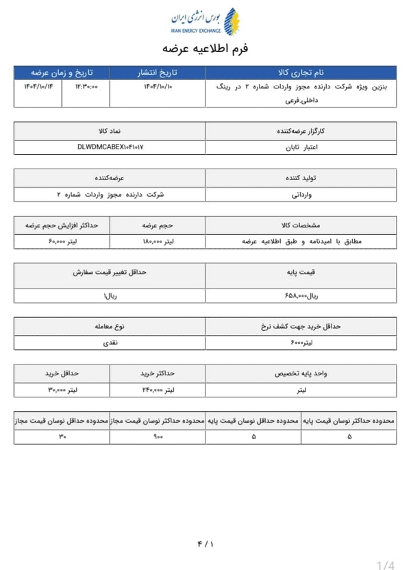 بنزین سوپر وارداتی به قیمت قبلی ۶۵ هزار و ۸۰۰ تومان بازگشت + جدول بنزین سوپر وارداتی به قیمت قبلی ۶۵ هزار و ۸۰۰ تومان بازگشت + جدول