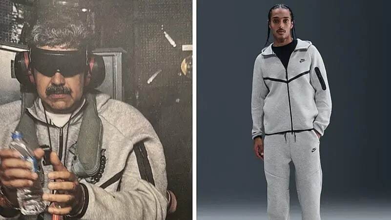 چرا لباس مادورو بعد از دستگیری تغییر می‌کند؟ / کاپشن و شلوار «نایکی» مادورو چند؟ / مادورو چرا دمپایی پوشیده؟ + تصاویر