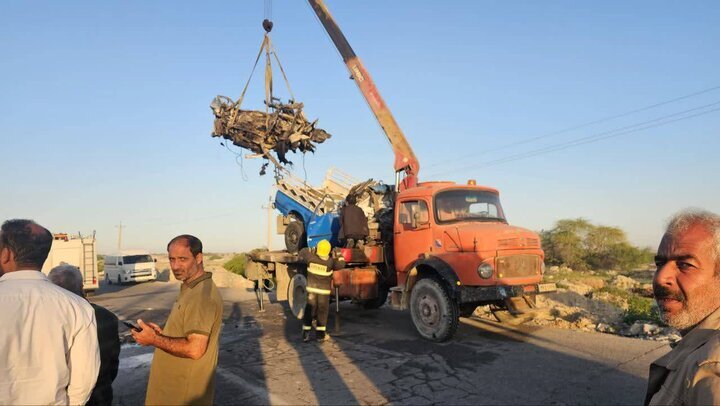 تصادف مرگبار در کمربندی دیر؛ آتش‌سوزی خودرو‌ها جان ۴ سرنشین را گرفت + تصاویر