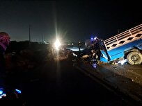 تصادف مرگبار در کمربندی دیر؛ آتش‌سوزی خودرو‌ها جان ۴ سرنشین را گرفت + تصاویر