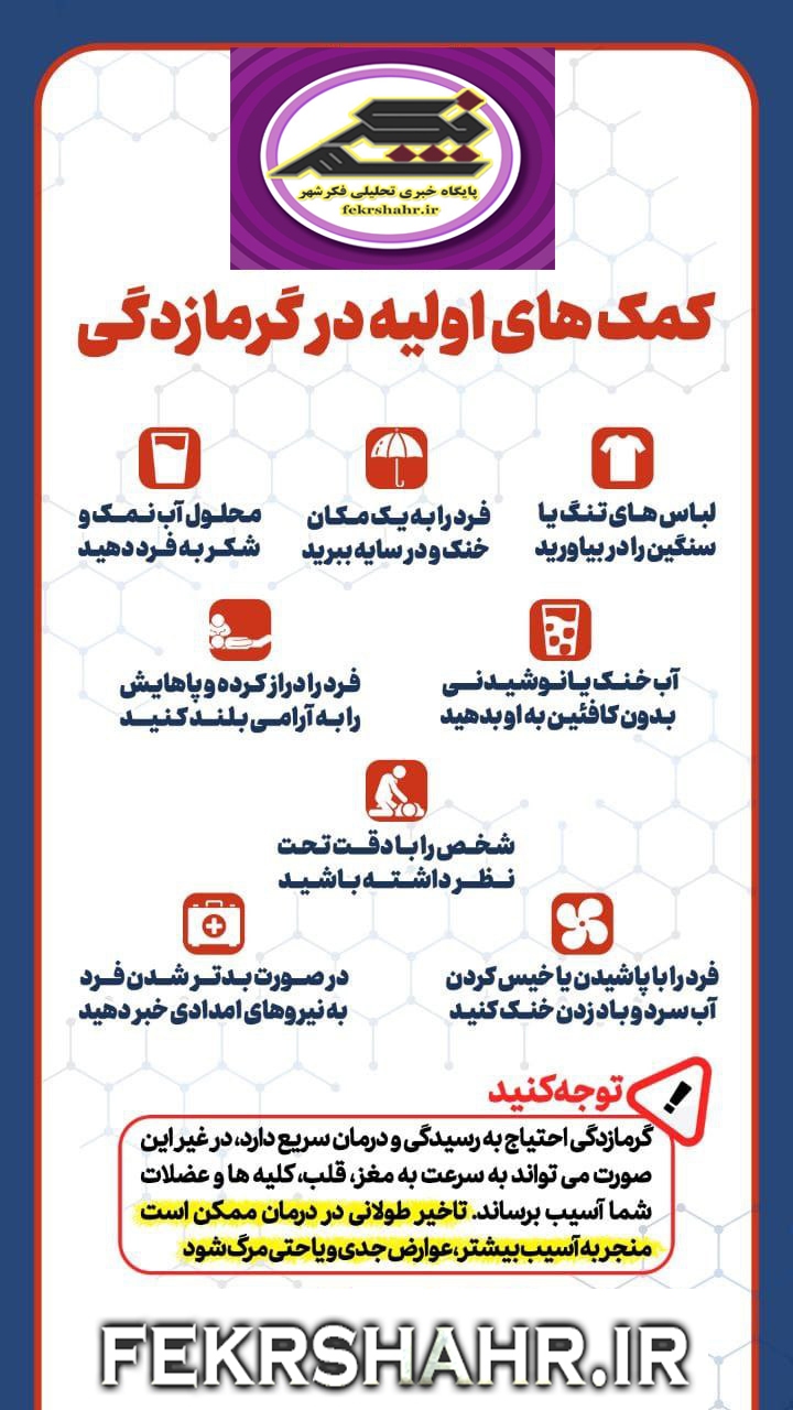 اینفوگرافی اختصاصی «فکرشهر»/ کمک های اولیه در گرمازدگی