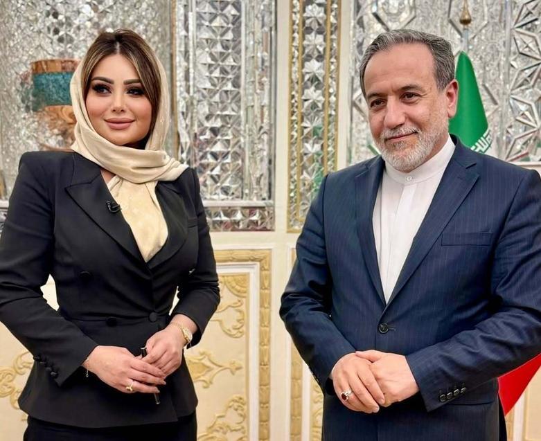 «سیندرلای فلسطین» در تهران؛ مصاحبه مجری مشهور عرب با عباس عراقچی + عکس