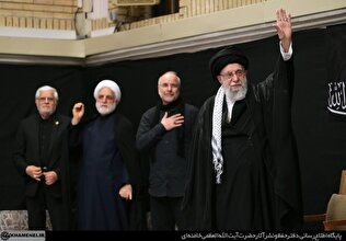 تصاویر/ مراسم عزاداری شب عاشورای حسینی (علیه‌السلام) با حضور رهبر انقلاب