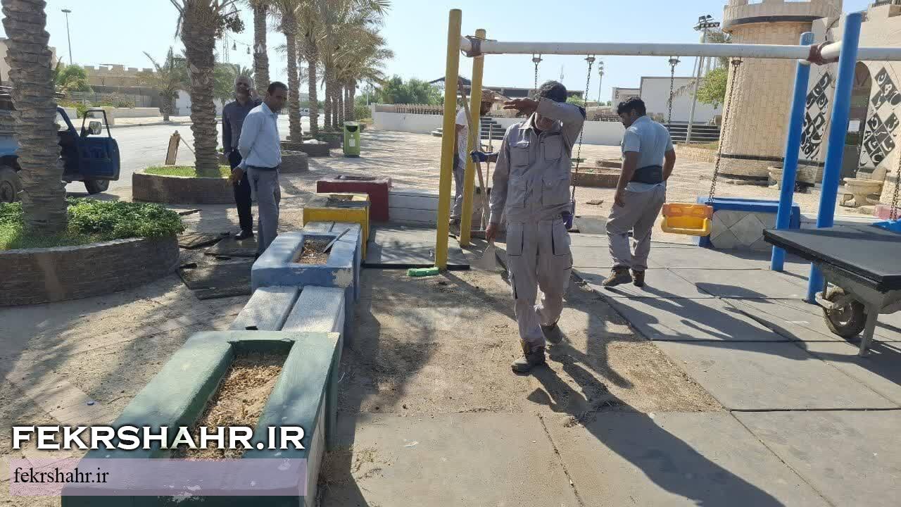 تصمیمات میدانی شهردار خارگ با هدف بهسازی و رونق پارک‌های شهری