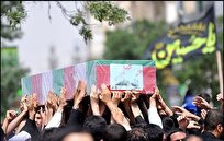 خاکسپاری پیکر شهید گمنام در شهرستان دیر