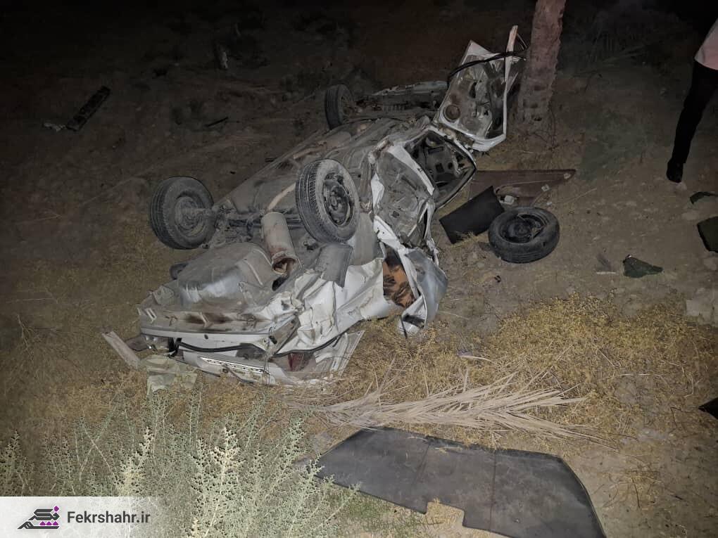 مرگ راننده در واژگونی پارس در جاده سعدآباد + عکس