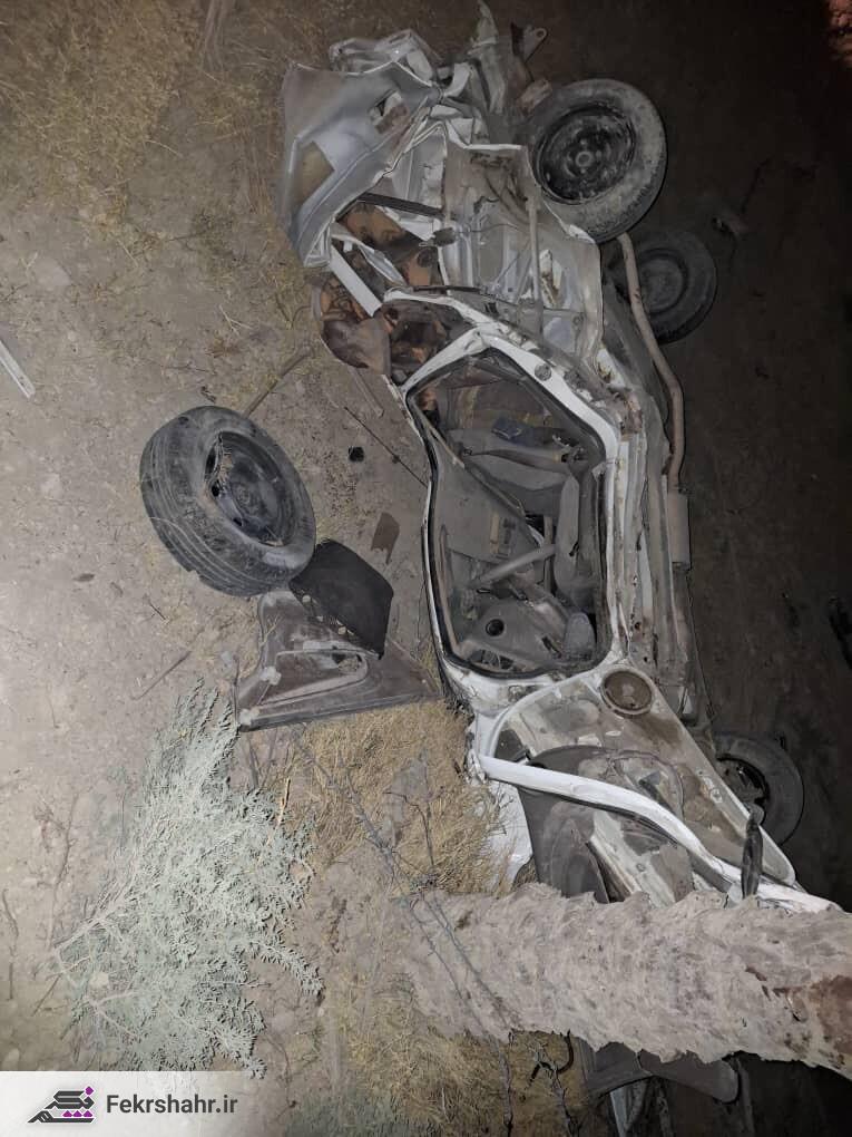 مرگ راننده در واژگونی پارس در جاده سعدآباد + عکس